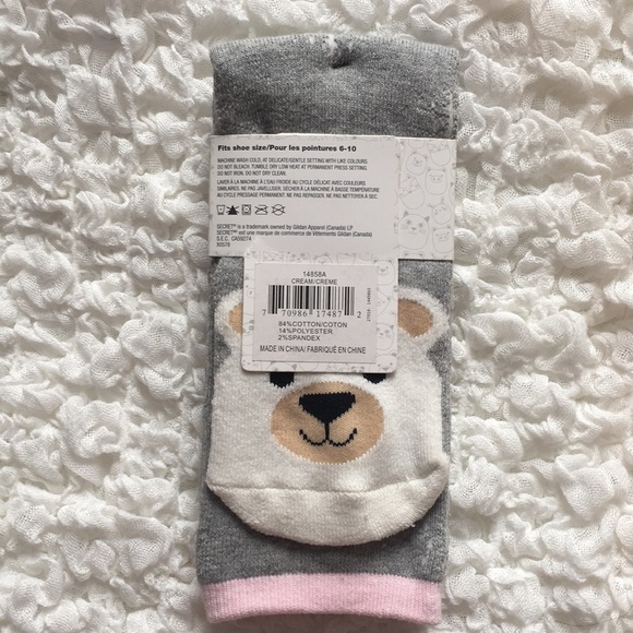 🧦 3/$20 Cute Bearly Awake Bear Socks - Picture 3 of 8